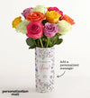 So Grateful for You Bouquet with Personalized Vase